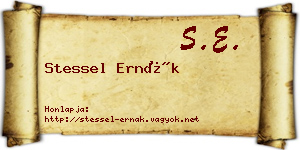 Stessel Ernák névjegykártya